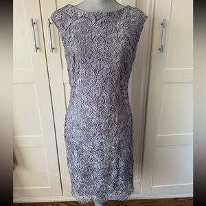 Ralph Lauren Lace Midi Dress - Gray
